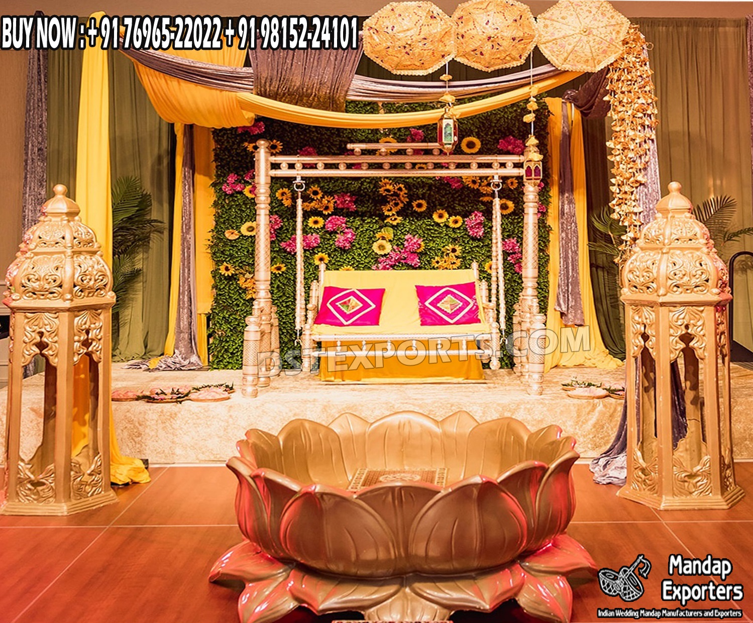 we are manufacturer and exporters of all types of wedding product like - wedding mandap , crystal mandaps ,metal mandaps, wooden mandaps , stages , wedding frames/panels, wedding sofa set, bride groom chairs, mandap chairs ,punjabi culture statues , wedding swings , horse drawn carriages ,backdrop curtain etc.