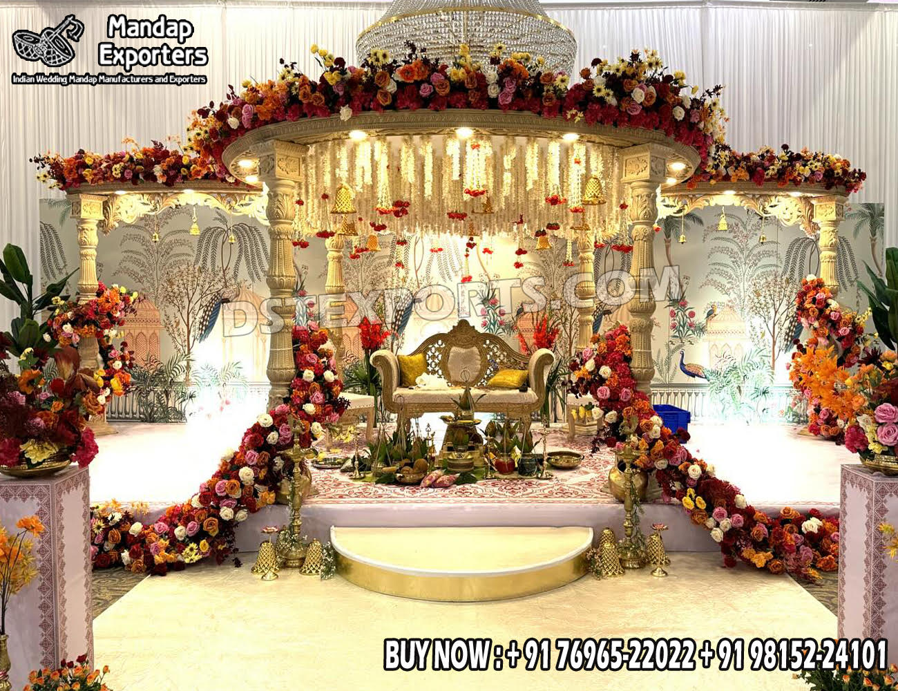 we are manufacturer and exporters of all types pof wedding product like - wedding mandap , crystal mandaps ,metal mandaps, stages , wedding frames/panels, wedding sofa set, bride groom chairs, mandap chairs ,punjabi culture statues , wedding swings , horse drawn carriages ,backdrop curtain etc.