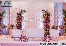 Luxury Wedding Candle Light Backdrop Wall Panels Wedding Mandaps Wedding Stages Wedding Furniture Horse Drawn Carriages Fiber Decoration Items Mehndi Sangeet and Haldi decor props