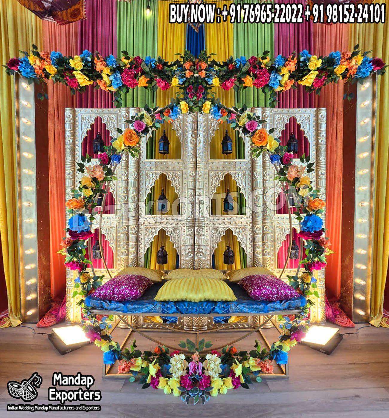 we are manufacturer and exporters of all types of wedding product like - wedding mandap , crystal mandaps ,metal mandaps, wooden mandaps , stages , wedding frames/panels, wedding sofa set, bride groom chairs, mandap chairs ,punjabi culture statues , wedding swings , horse drawn carriages ,backdrop curtain etc.