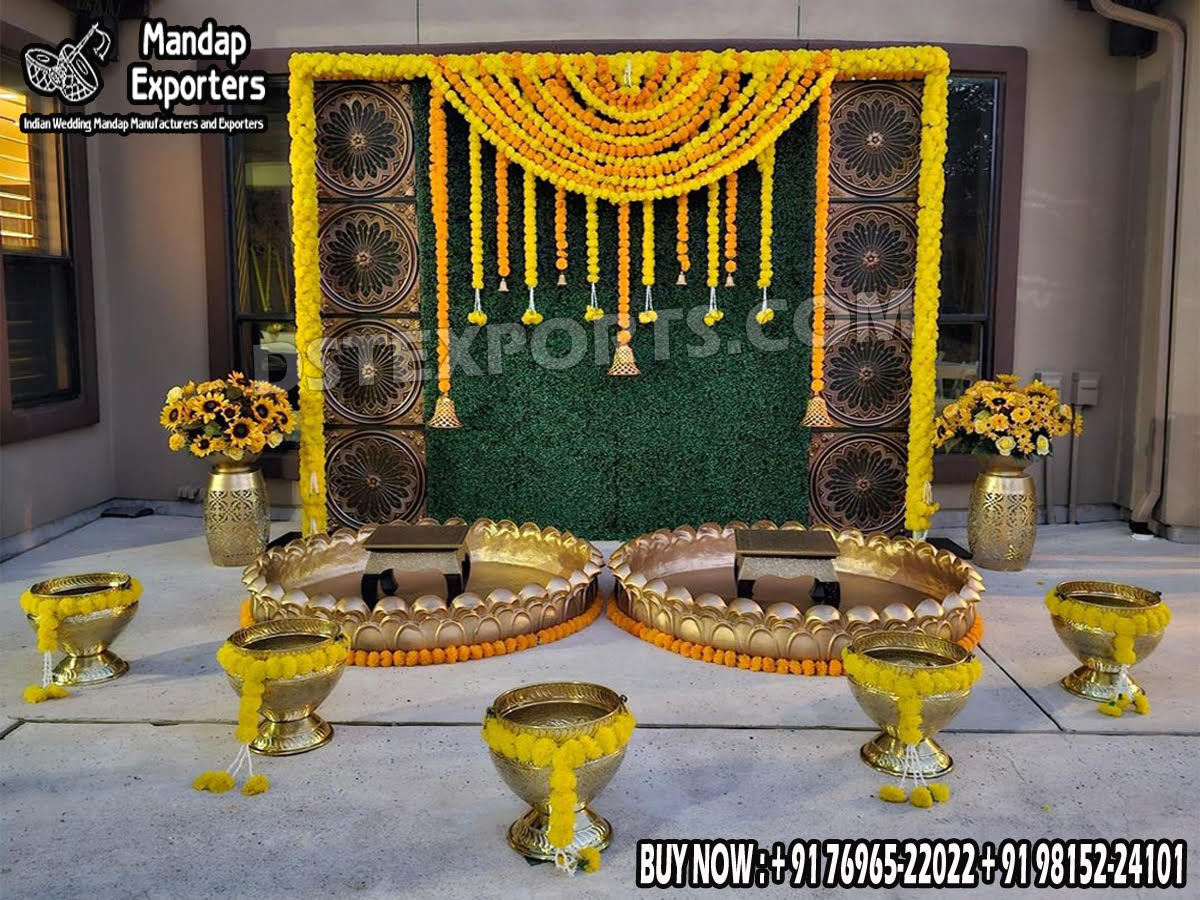 we are manufacturer and exporters of all types of wedding product like - wedding mandap , crystal mandaps ,metal mandaps, wooden mandaps , stages , wedding frames/panels, wedding sofa set, bride groom chairs, mandap chairs ,punjabi culture statues , wedding swings , horse drawn carriages ,backdrop curtain etc.