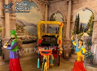 Wedding Hall Entrance Decor With FRP Punjabi Statues Punjabi culture statues, Bhangra Statues, Gidha Lady statues, Charkha lady statues, fiber statues, Madhani lady statue, phulkari lady statue, Punjabi darbar statue, Punjabi jatt statues, Indian Culture Traditional fiber statues, Rajasthani statues wedding statues elephant statues, Fiber Peacock Statue, horse statues, Welcome lady fiber statues, Watchman Fiber statue, Religious fiber statues Fountains statue Entrance themes, Fiber Aisle corridor Pillars Welcome themed Life-Size fiber statues, Garden statues Mickey mouse statues, School children kids Display fiber statues, Punjabi folk culture dance dancing fiber statues