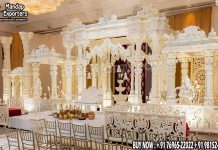 Classical Wedding Grand Manavarai Mandap For Banquet Halls we are manufacturer and exporters of all types pof wedding product like - wedding mandap , crystal mandaps ,metal mandaps, stages , wedding frames/panels, wedding sofa set, bride groom chairs, mandap chairs ,punjabi culture statues , wedding swings , horse drawn carriages ,backdrop curtain etc.