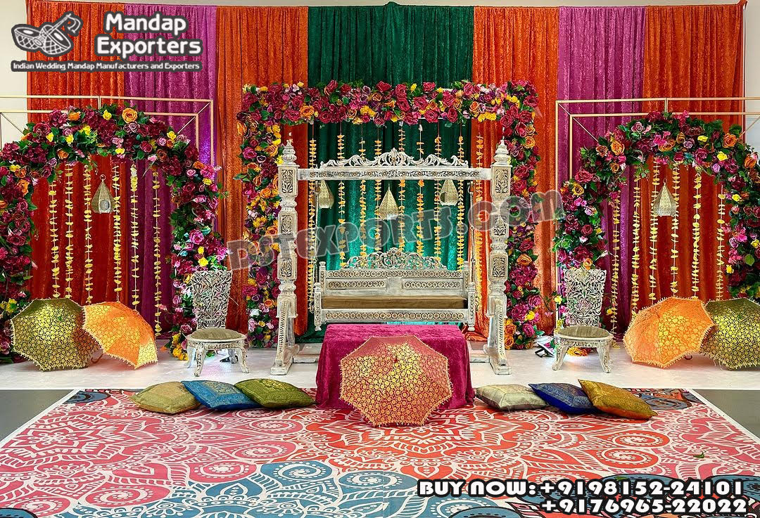 we are manufacturer and exporters of all types of wedding product like - wedding mandap , crystal mandaps ,metal mandaps, wooden mandaps , stages , wedding frames/panels, wedding sofa set, bride groom chairs, mandap chairs ,punjabi culture statues , wedding swings , horse drawn carriages ,backdrop curtain etc.