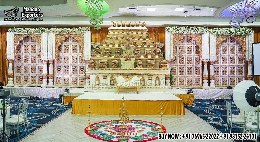 we are manufacturer and exporters of all types pof wedding product like - wedding mandap , crystal mandaps ,metal mandaps, stages , wedding frames/panels, wedding sofa set, bride groom chairs, mandap chairs ,punjabi culture statues , wedding swings , horse drawn carriages ,backdrop curtain etc.