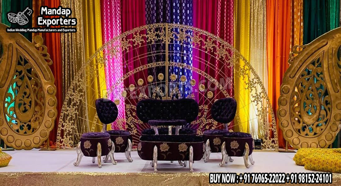 we are manufacturer and exporters of all types of wedding product like - wedding mandap , crystal mandaps ,metal mandaps, wooden mandaps , stages , wedding frames/panels, wedding sofa set, bride groom chairs, mandap chairs ,punjabi culture statues , wedding swings , horse drawn carriages ,backdrop curtain etc.