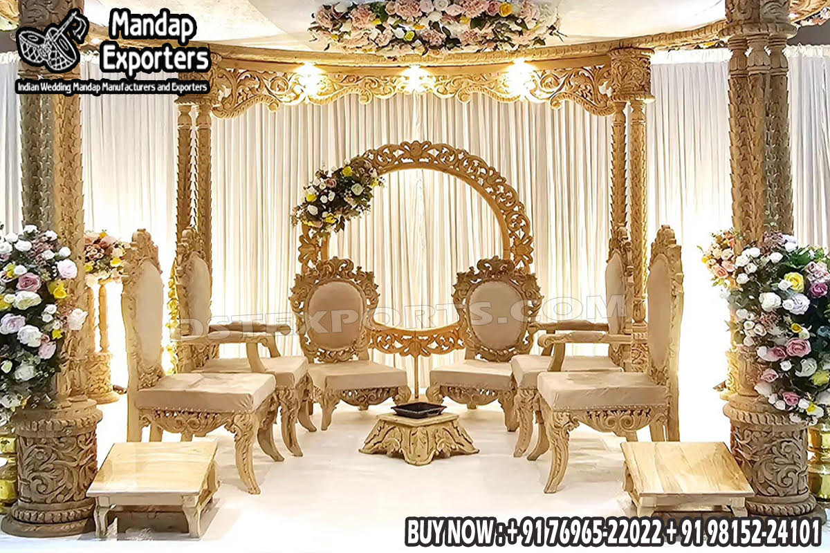 we are manufacturer and exporters of all types pof wedding product like - wedding mandap , crystal mandaps ,metal mandaps, stages , wedding frames/panels, wedding sofa set, bride groom chairs, mandap chairs ,punjabi culture statues , wedding swings , horse drawn carriages ,backdrop curtain etc.