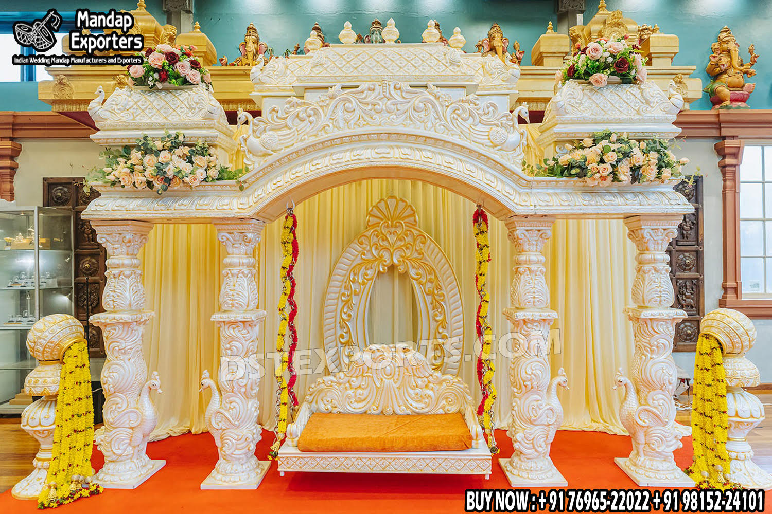 we are manufacturer and exporters of all types pof wedding product like - wedding mandap , crystal mandaps ,metal mandaps, stages , wedding frames/panels, wedding sofa set, bride groom chairs, mandap chairs ,punjabi culture statues , wedding swings , horse drawn carriages ,backdrop curtain etc.