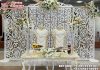 New Rose Design Wedding Stage Laser Metal Panels Wedding Mandaps Wedding Stages Wedding Furniture Horse Drawn Carriages Fiber Decoration Items Mehndi Sangeet and Haldi decor props