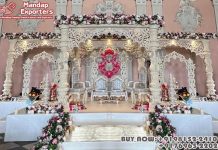 Royal Raj Mahal Theme Wedding Wooden Mandap