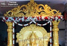 Srilankan Wedding Banquet Hall Entrance Decor With Ganesha These panels are made of unbreakable fiberglass with high quality polyester painted
