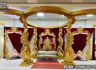 Traditional Swan Pillar Mandapam For Malay Weddings we are manufacturer and exporters of all types pof wedding product like - wedding mandap , crystal mandaps ,metal mandaps, stages , wedding frames/panels, wedding sofa set, bride groom chairs, mandap chairs ,punjabi culture statues , wedding swings , horse drawn carriages ,backdrop curtain etc.