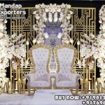 we are manufacturer and star exporters of all types pof wedding product like - wedding mandap , crystal mandaps ,metal mandaps, stages , wedding frames/panels, wedding sofa set, bride groom chairs, mandap chairs ,punjabi culture statues , wedding swings , horse drawn carriages ,backdrop curtain etc.