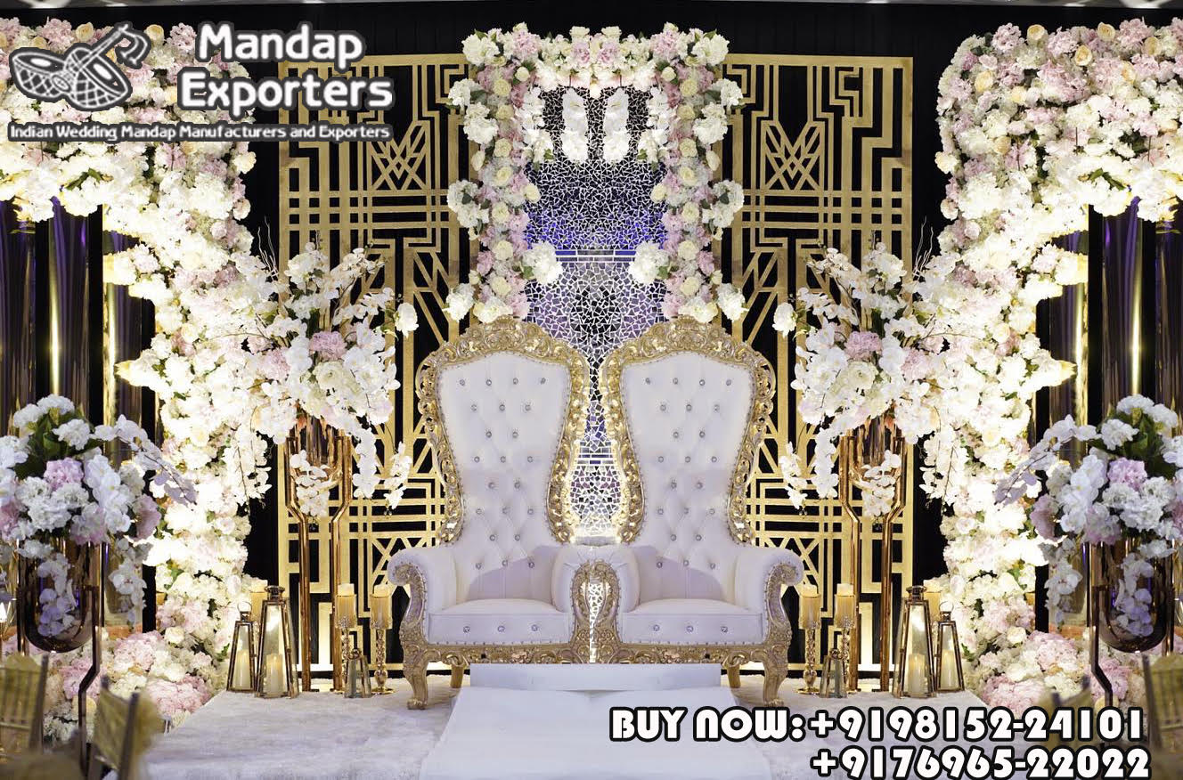 we are manufacturer and star exporters of all types pof wedding product like - wedding mandap , crystal mandaps ,metal mandaps, stages , wedding frames/panels, wedding sofa set, bride groom chairs, mandap chairs ,punjabi culture statues , wedding swings , horse drawn carriages ,backdrop curtain etc.
