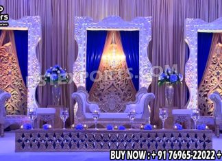 Contemporary Fiber Back Wall Frames for Wedding Stage Wedding Mandaps Wedding Stages Wedding Furniture Horse Drawn Carriages Fiber Decoration Items Mehndi Sangeet and Haldi decor props