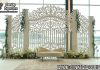 Elegant White Fiber Gate Frame For Wedding Stages Wedding Mandaps Wedding Stages Wedding Furniture Horse Drawn Carriages Fiber Decoration Items Mehndi Sangeet and Haldi decor props