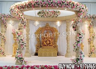 Glamorous Wooden Look Fiber Anmol Mandap Fiber Mandaps, Wooden Mandaps, Crystal Mandaps, Metal Mandaps, Mandap stage, Indian Mandaps, Modern mandaps, open mandap, Wooden Look Mandap, FRP Mandaps, Antique Mandaps, Brown Mandap, Wooden look fiber mandap