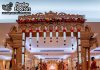 Grand Manavarai Mandap Welcome Gate For Wedding halls Fiber Mandaps, Wooden Mandaps, Crystal Mandaps, Metal Mandaps, Mandap stage, Indian Mandaps, Modern mandaps, open mandap, Wooden Look Mandap, FRP Mandaps, Antique Mandaps, Brown Mandap, Wooden look fiber mandap