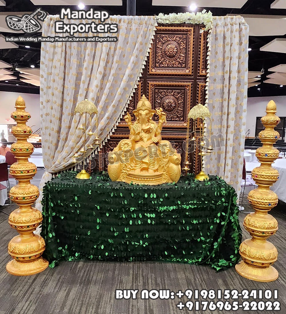 we are manufacturer and star exporters of all types pof wedding product like - wedding mandap , crystal mandaps ,metal mandaps, stages , wedding frames/panels, wedding sofa set, bride groom chairs, mandap chairs ,punjabi culture statues , wedding swings , horse drawn carriages ,backdrop curtain etc.