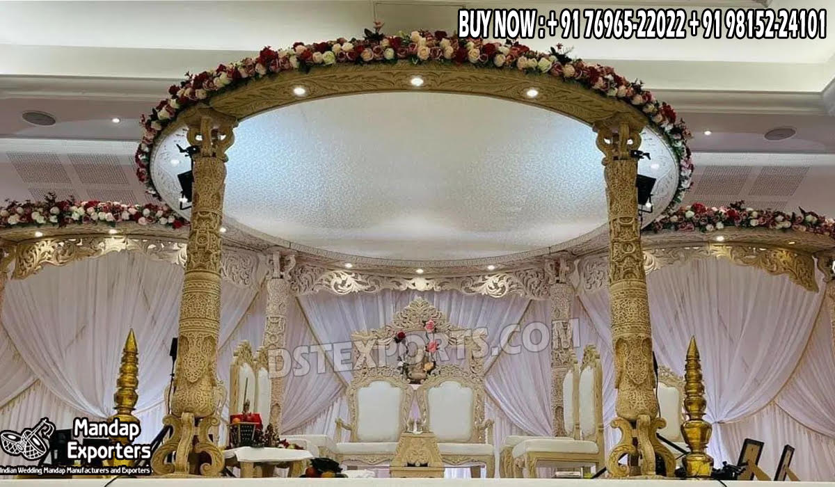 Fiber Mandaps, Wooden Mandaps, Crystal Mandaps, Metal Mandaps, Mandap stage, Indian Mandaps, Modern mandaps, open mandap, Wooden Look Mandap, FRP Mandaps, Antique Mandaps, Brown Mandap, Wooden look fiber mandap