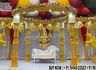 Majestic Srilankan Wedding Vidhi Mandap Fiber Mandaps, Wooden Mandaps, Crystal Mandaps, Metal Mandaps, Mandap stage, Indian Mandaps, Modern mandaps, open mandap, Wooden Look Mandap, FRP Mandaps, Antique Mandaps, Brown Mandap, Wooden look fiber mandap