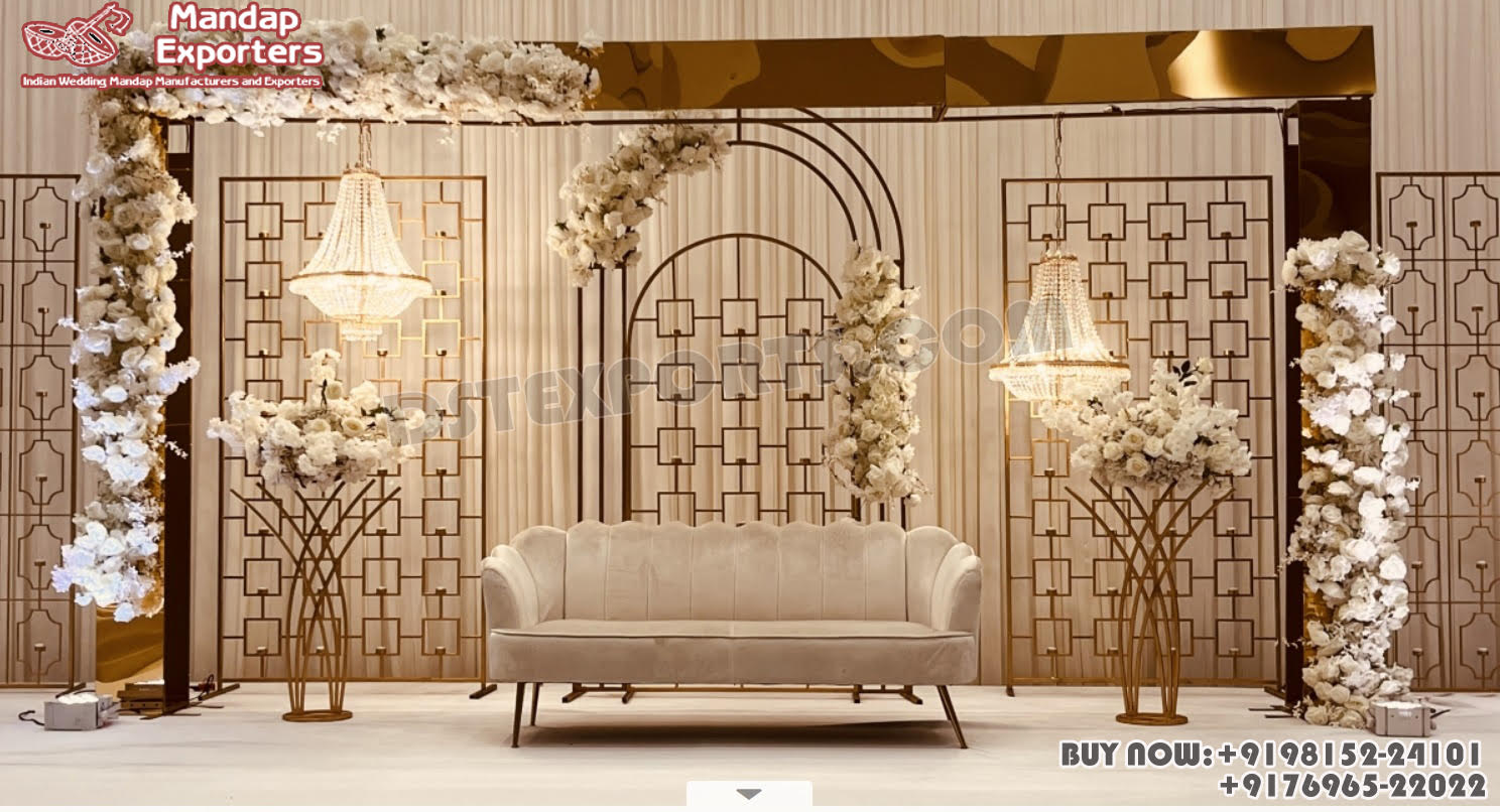 we are manufacturer and star exporters of all types pof wedding product like - wedding mandap , crystal mandaps ,metal mandaps, stages , wedding frames/panels, wedding sofa set, bride groom chairs, mandap chairs ,punjabi culture statues , wedding swings , horse drawn carriages ,backdrop curtain etc.
