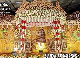 South Indian Mandap Stage For Traditional Weddings Fiber Mandaps, Wooden Mandaps, Crystal Mandaps, Metal Mandaps, Mandap stage, Indian Mandaps, Modern mandaps, open mandap, Wooden Look Mandap, FRP Mandaps, Antique Mandaps, Brown Mandap, Wooden look fiber mandap
