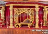 Tamilian Wedding Golden Dev Pillars Stage Decor