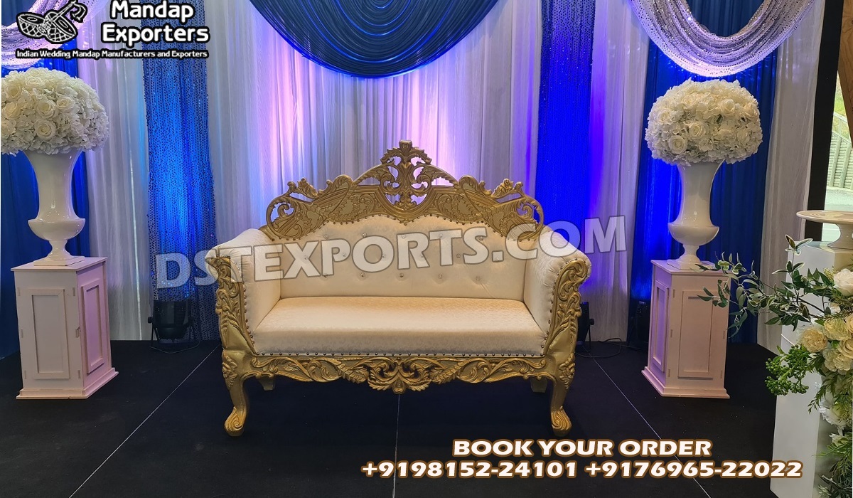 Indian Maharani Wedding Stage Loveseat