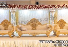Wooden Made King Queen Wedding Throne Sofa for Sale