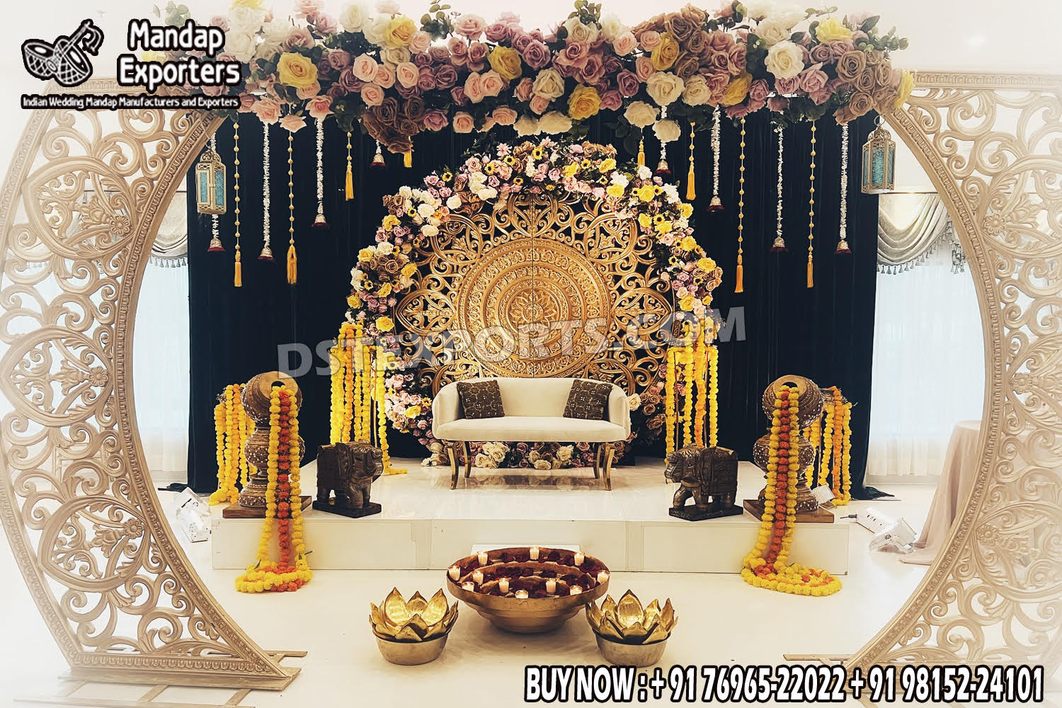 Wedding Mandaps Wedding Stages Wedding Furniture Horse Drawn Carriages Fiber Decoration Items Mehndi Sangeet and Haldi decor props