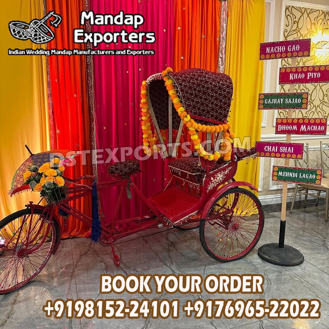 Indian Wedding Couple Entry Decorative Rikshaw