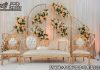 Popular Modern Wedding Decor Metal Walls Wedding Mandaps Wedding Stages Wedding Furniture Horse Drawn Carriages Fiber Decoration Items Mehndi Sangeet and Haldi decor props