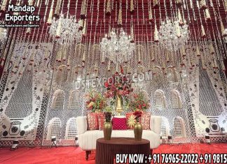 Unique Style Mirror Backdrop Frame Panels Fiber Mandaps, Wooden Mandaps, Crystal Mandaps, Metal Mandaps, Mandap stage, Indian Mandaps, Modern mandaps, open mandap, Wooden Look Mandap, FRP Mandaps, Antique Mandaps, Brown Mandap, Wooden look fiber mandap