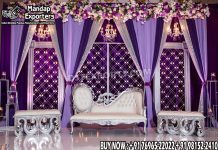 Elegant European Stage Decor With Metal Candle Backdrop Stands Wedding Mandaps Wedding Stages Wedding Furniture Horse Drawn Carriages Fiber Decoration Items Mehndi Sangeet and Haldi decor props
