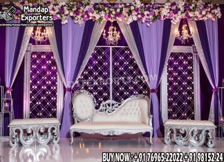 Elegant European Stage Decor With Metal Candle Backdrop Stands Wedding Mandaps Wedding Stages Wedding Furniture Horse Drawn Carriages Fiber Decoration Items Mehndi Sangeet and Haldi decor props