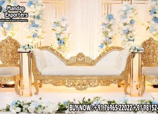 Stylish Wedding Low Back Sofa Set For Reception Decor Wedding sofa, Wedding Chairs, Mandap chairs, Wooden Sofa sets, Bride groom chairs, Puberty ceremony sitting