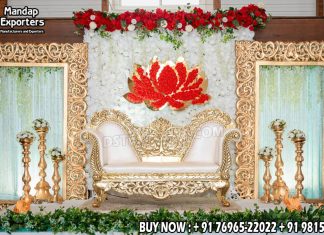 New Shagun Ceremony Stage Decor Frames Wedding Mandaps Wedding Stages Wedding Furniture Horse Drawn Carriages Fiber Decoration Items Mehndi Sangeet and Haldi decor props