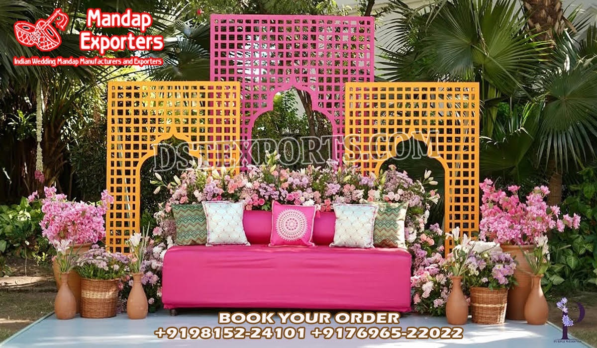 Outdoor Decorative Laser Panels For Haldi Mehendi Ceremony
