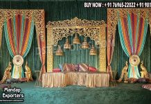 Royal Style Mehndi Night Stage Decor with Unique Props we are manufacturer and exporters of all types pof wedding product like - wedding mandap , crystal mandaps ,metal mandaps, stages , wedding frames/panels, wedding sofa set, bride groom chairs, mandap chairs ,punjabi culture statues , wedding swings , horse drawn carriages ,backdrop curtain etc.
