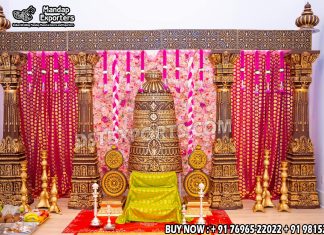 Southern Wedding Rituals Stage Pillar & Props Wedding Mandaps Wedding Stages Wedding Furniture Horse Drawn Carriages Fiber Decoration Items Mehndi Sangeet and Haldi decor props