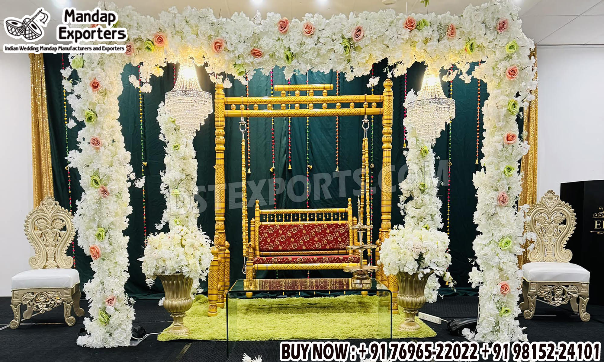 we are manufacturer and exporters of all types pof wedding product like - wedding mandap , crystal mandaps ,metal mandaps, stages , wedding frames/panels, wedding sofa set, bride groom chairs, mandap chairs ,punjabi culture statues , wedding swings , horse drawn carriages ,backdrop curtain etc.