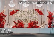 Designer Lotus Frame For Wedding Reception Stage Wedding Mandaps Wedding Stages Wedding Furniture Horse Drawn Carriages Fiber Decoration Items Mehndi Sangeet and Haldi decor props
