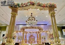 Wedding Wooden Look FRP Triveni Mandap Gate Fiber Mandaps, Wooden Mandaps, Crystal Mandaps, Metal Mandaps, Mandap stage, Indian Mandaps, Modern mandaps, open mandap, Wooden Look Mandap, FRP Mandaps, Antique Mandaps, Brown Mandap, Wooden look fiber mandap