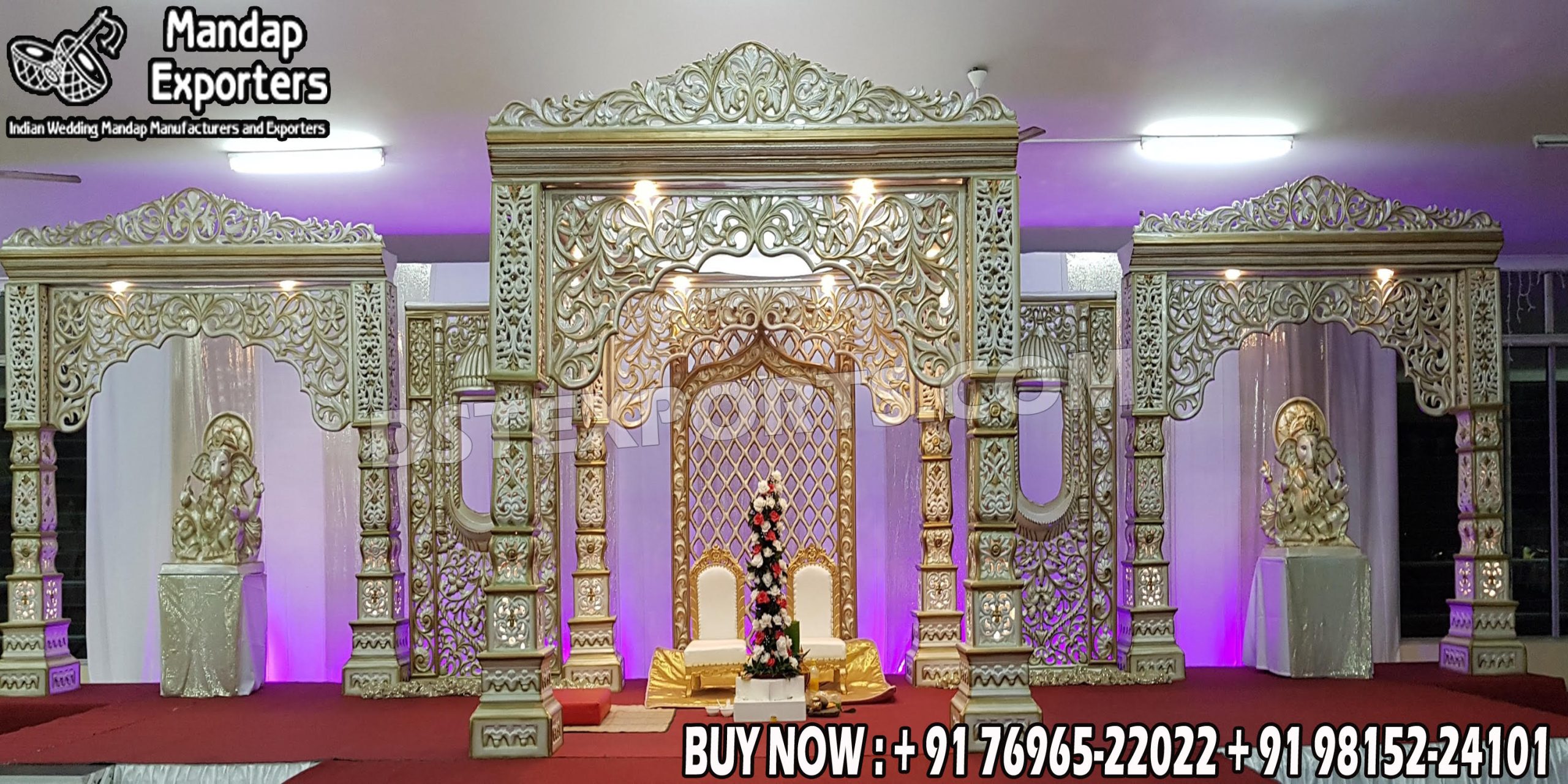 Wedding Mandaps Wedding Stages Wedding Furniture Horse Drawn Carriages Fiber Decoration Items Mehndi Sangeet and Haldi decor props