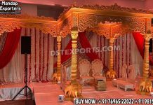 Gorgeous Rajmahal Wooden Mandap For Gujarati Wedding Wedding Mandaps Wedding Stages Wedding Furniture Horse Drawn Carriages Fiber Decoration Items Mehndi Sangeet and Haldi decor props