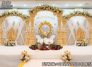 Traditional Pillars & Arches for Open Mandap Cum Stage Wedding Mandaps Wedding Stages Wedding Furniture Horse Drawn Carriages Fiber Decoration Items Mehndi Sangeet and Haldi decor props