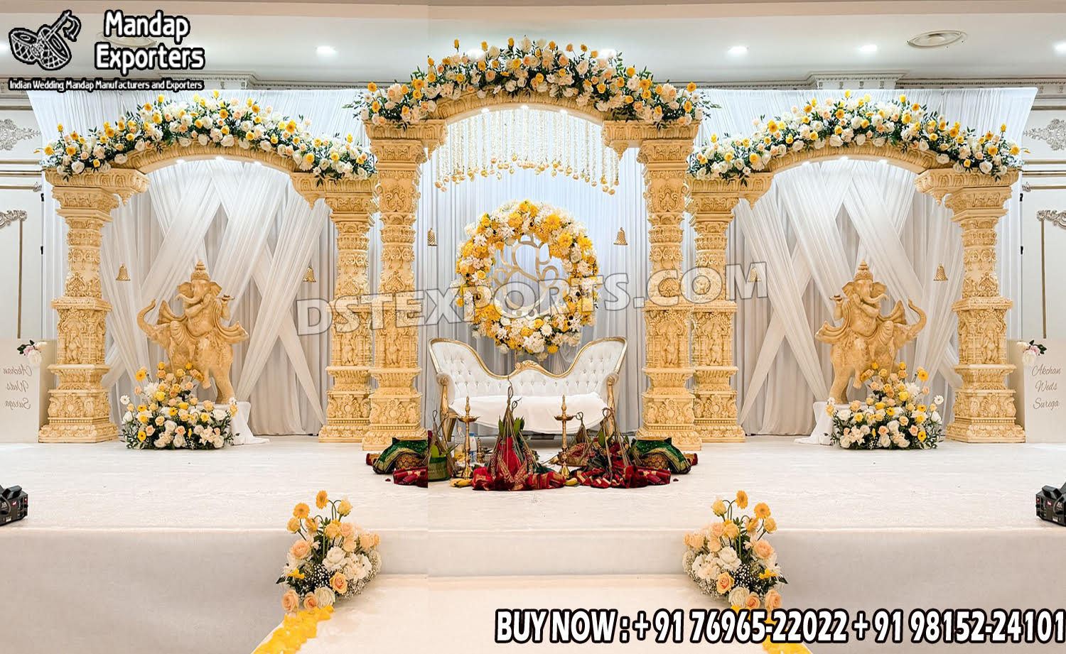 Wedding Mandaps Wedding Stages Wedding Furniture Horse Drawn Carriages Fiber Decoration Items Mehndi Sangeet and Haldi decor props