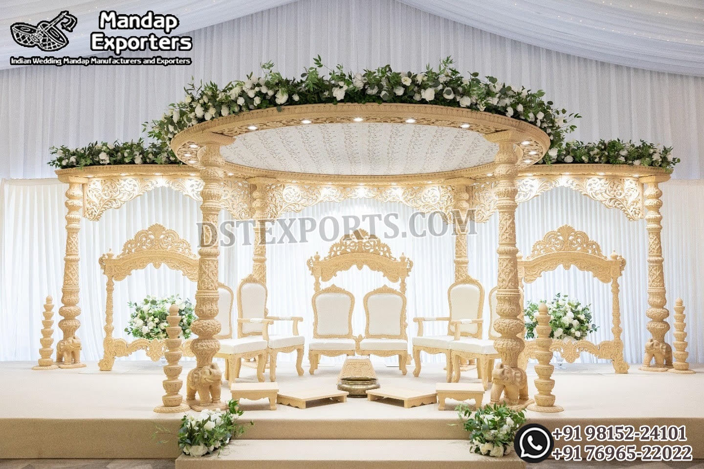 Luxury Traditional Elephant Pillar Mandap For Ceremonies