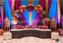 Moroccan Lantern Decor For Mehndi & Haldi Functions Wedding Mandaps Wedding Stages Wedding Furniture Horse Drawn Carriages Fiber Decoration Items Mehndi Sangeet and Haldi decor props
